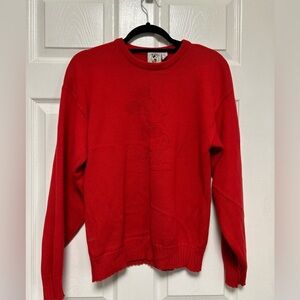 Mickey & Co By J.G. Hook  Vintage Red Knit Pullover Sweater Size Medium